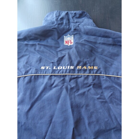 Vintage Y2K St Louis Rams Reebok NFL Embroidered Full Zip Jacket Sz 2XL Gold NFL - Picture 1 of 10